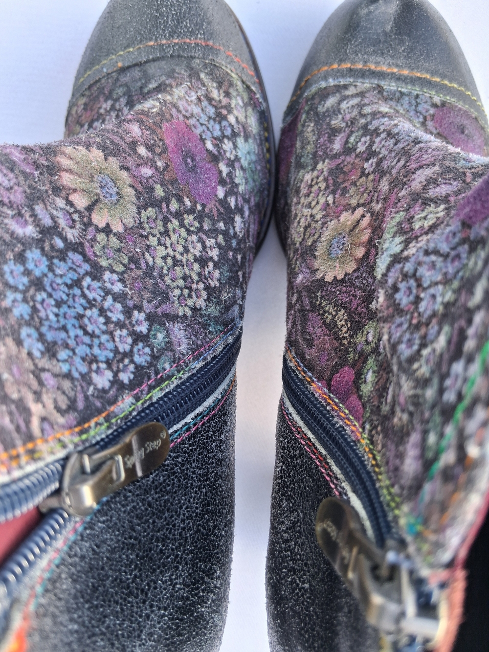 L'Artiste by Spring Step Melvina Leather Multi Floral Ankle Boots Size 39 - Picture 10 of 11